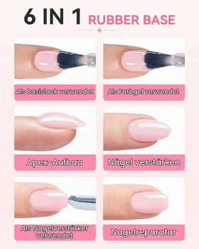 Makartt Rubber Base Gel 15ml (2 balení) - světle růžový 6v1 builder světle růžový gumový podkladový