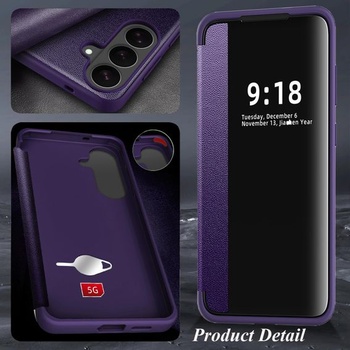 Ochranný kryt S26 Plus pre Samsung S26 Plus, flipové púzdro, priehľadné, tenké, flipové púzdro pre