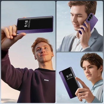 Ochranný kryt S26 Plus pre Samsung S26 Plus, flipové púzdro, priehľadné, tenké, flipové púzdro pre