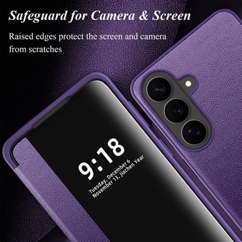 Ochranný kryt S26 Plus pre Samsung S26 Plus, flipové púzdro, priehľadné, tenké, flipové púzdro pre