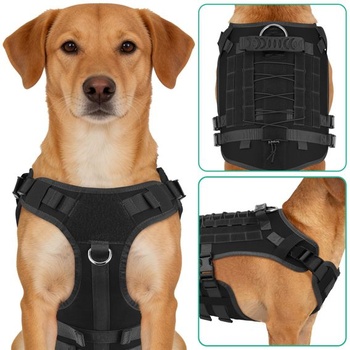 Postroj a vodítko YooxArmor pre veľké psy, čierna veľkosť L (krk: 62-80 cm, hrudník: 72-100 cm)