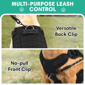 Postroj a vodítko YooxArmor pre veľké psy, čierna veľkosť L (krk: 62-80 cm, hrudník: 72-100 cm)