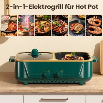 Elektrický 2v1 horúci hrniec a gril BBQ