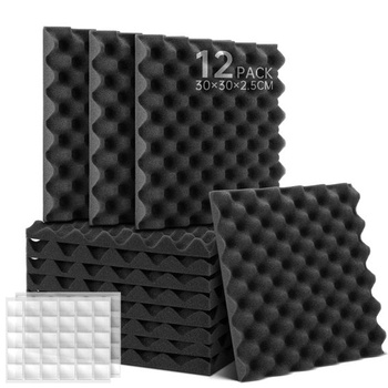 Soundsbay Akustická pena Krabica na vajíčka 12 kusov Čierna 30x30x2, 5 cm Samolepiace príslušenstvo -
