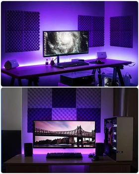 Soundsbay Akustická pěna Krabice na vajíčka 12 kusů Černá 30x30x2,5 cm Samolepicí příslušenství -