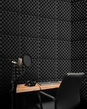 Soundsbay Akustická pena Krabica na vajíčka 12 kusov Čierna 30x30x2, 5 cm Samolepiace príslušenstvo -