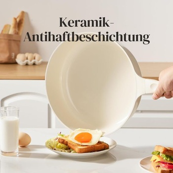 Keramická panvica Redchef 28 cm s pokrievkou, vysoký okraj, nepriľnavý povrch, vhodná na indukciu,