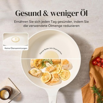 Keramická panvica Redchef 28 cm s pokrievkou, vysoký okraj, nepriľnavý povrch, vhodná na indukciu,
