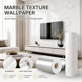 3D mramorová tapeta samolepiaca 40x300cm nástenné panely PVC DIY (mramor-zlatá)