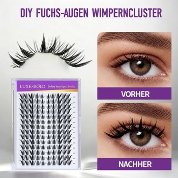 Prirodzene vyzerajúce predĺženie rias LUXEBOLD, 140 kusov, Lash Cluster FoxEye