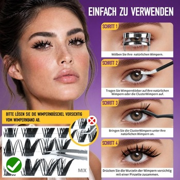 Přirozeně vypadající prodloužení řas LUXEBOLD, 140 kusů, Lash Cluster FoxEye