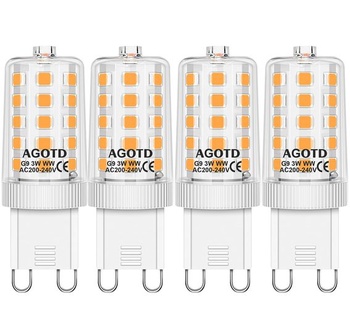 AGOTD G9 LED žiarovky teplá biela 3000K, balenie 4 ks