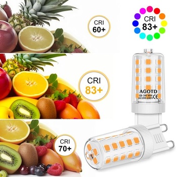 AGOTD G9 LED žiarovky teplá biela 3000K, balenie 4 ks