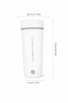 Prenosný elektrický varný hrnček do auta, 350 ml, 12V biely