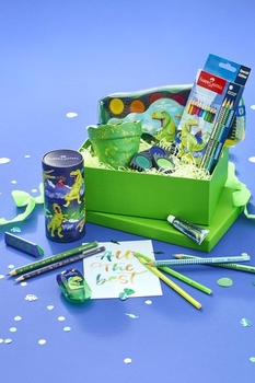 Faber-Castell - Sada farebných ceruziek Dino, 24dielna, vrátane samolepiek. 24dielna sada farebných ceruziek