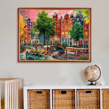 Puzzle pro dospělé, 1000 dílků, Amsterdam, 70 x 50 cm. Vzdělávací puzzle pro dospělé. Puzzle s 1000
