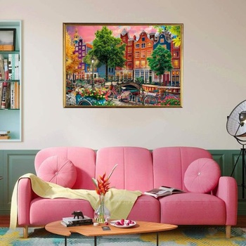 Puzzle pre dospelých, 1000 dielikov, Amsterdam, 70 x 50 cm. Vzdelávacie puzzle pre dospelých. Puzzle s 1000