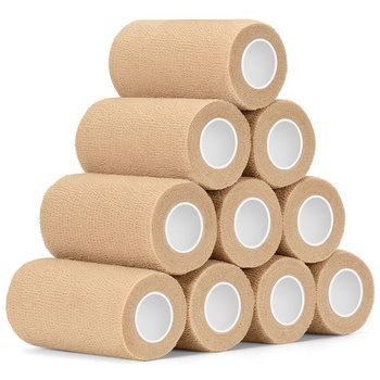 Samolepiace obväz 10cm Vet Wrap pre kone a psa béžový 10 roliek