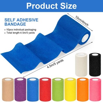 Samolepicí obvaz 10cm Vet Wrap pro koně a psa béžový 10 rolí