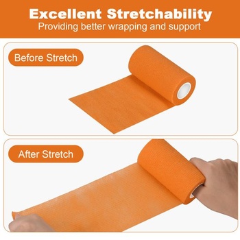 Samolepicí obvaz 10cm Vet Wrap pro koně a psa béžový 10 rolí