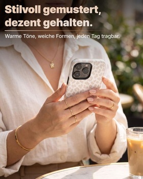 Kryt s leopardím potiskem pro MagSafe pro iPhone 15, béžový
