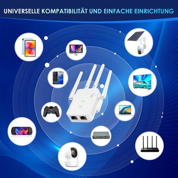 Zosilňovač signálu WiFi extendera až pre 6 000 m² a 60 zariadení, WiFi zosilňovač s dlhým dosahom a