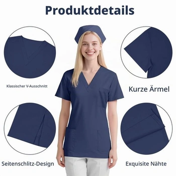 AUYAO Unisex lékařská uniforma s chirurgickým oděvem, nazouvací uniforma, ošetřovatelská uniforma,