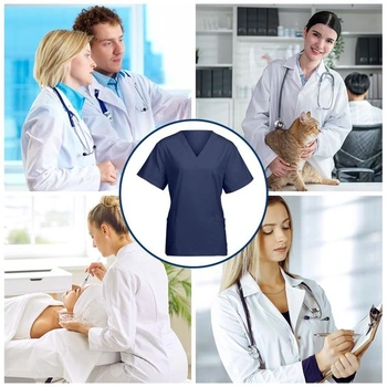 AUYAO Unisex lékařská uniforma s chirurgickým oděvem, nazouvací uniforma, ošetřovatelská uniforma,