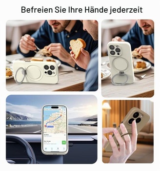 Puzdro Misscase pre iPhone 16 Pro Max s neviditeľným stojanom, mäkké silikónové puzdro na