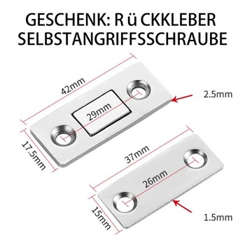 GIONAR 6dielne magnetické západky na dvierka skriniek, Magnetické západky na skrinky, Ultratenké