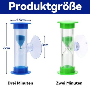 GIONAR 2dílná písková hodinka pro dětské čištění zubů (modrá 3 minuty, zelená 2 minuty), časovač