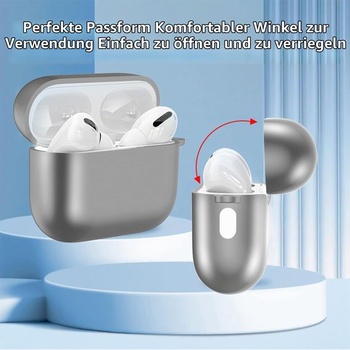 Ochranný kryt Lemxiee pre AirPods Pro 3, flexibilný TPU kryt, strieborný, AirPods Pro 3