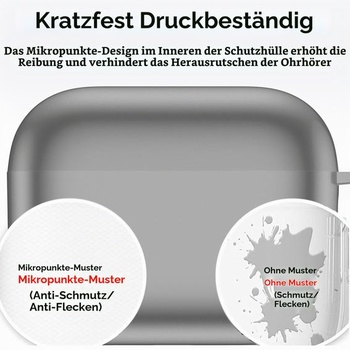 Ochranný kryt Lemxiee pro AirPods Pro 3, flexibilní TPU kryt, stříbrný, AirPods Pro 3