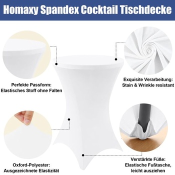 Homaxy Stretch potah na stání Ø 70-110 cm, bílý 110 cm (kulatý) bílý