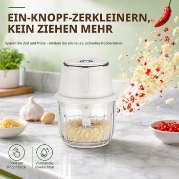 Sekáčik na cibuľu CEWROM, elektrický kuchynský sekáčik s objemom 350 ml, 6 nožov z nerezovej ocele,
