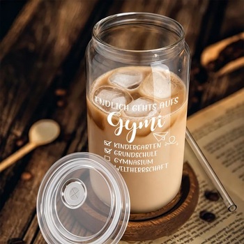 Poháre na pitie s viečkami a slamky na ľadovú kávu, colu, mliečny čaj, sódu, 473 ml, poháre na