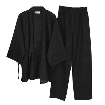 Neznačkové japonské kimono z bavlny a konope pre mužov vo…