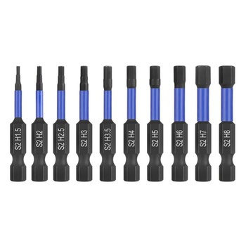 Súprava šesťhranných bitov HPHOPE Impact, 10 kusov, HEX H1,5 - H8, dĺžka 50 mm, 10 kusov, metrické