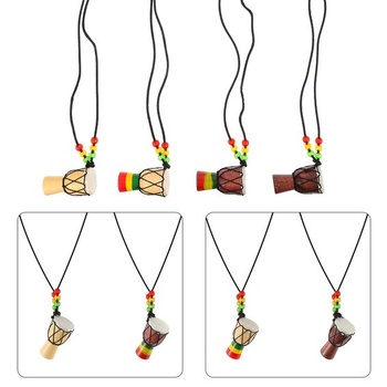 HEALLILY 4dílná bicí sada Djembe buben závěsný africký buben přívěsek dřevěný klasický jambe