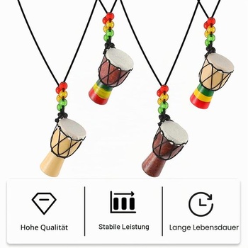 HEALLILY 4dílná bicí sada Djembe buben závěsný africký buben přívěsek dřevěný klasický jambe