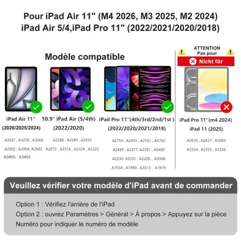 Klávesnice pro iPad Air 11 palců M4 2026/M3 2025/M2 2024/Air 5th/4th 10,9 palců