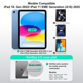 Pouzdro s klávesnicí pro iPad 10. generace 2022 a iPad A16 11. generace 2025 11 palců, magnetický