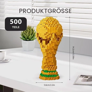 Súprava futbalových stavebných kociek, 500 dielikov, 3D miniatúrna futbalová vzdelávacia hračka, mikro