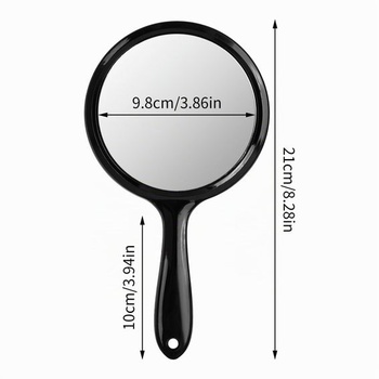 Ručné zrkadlo s rukoväťou, obojstranné zrkadlo, zväčšenie 1x/3x, kozmetické zrkadlo, make-up zrkadlo,