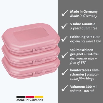 Westmark 3 mini krabičky na obed/desiatu 300 ml, s uzáverom na zacvaknutie, výška: cca 3,7 cm každá,