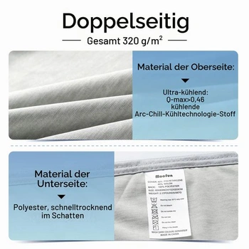 Chladivá deka, veľkosť queen size 203,2 x 228,6 cm, Q-Max >0,46, technológia Arc-Chill, pre horúce