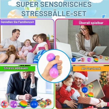 6dielna antistresová mäkká hračka s loptičkou