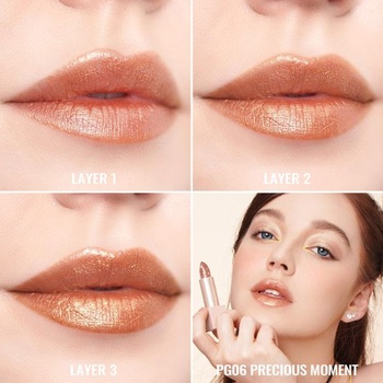 OULAC Moisture Shine Lipstick Bronze, trblietavý rúž s lesklým finišom, krémová textúra,