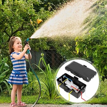 Černá vodotěsná venkovní kabelová krabice, venkovní elektrická krabice do zahrady, vodotěsná