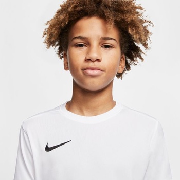 Unisexové detské tričko Nike Dri-fit Park 7, veľkosť XS, biela/čierna